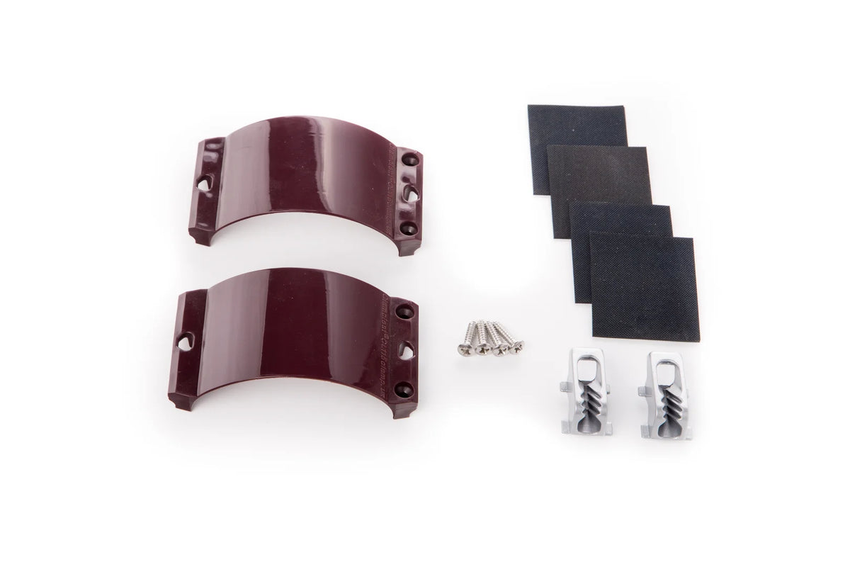 2x Clamcleat CL244/S1 Aubergine Strap, 2x Screws,1x Rubber