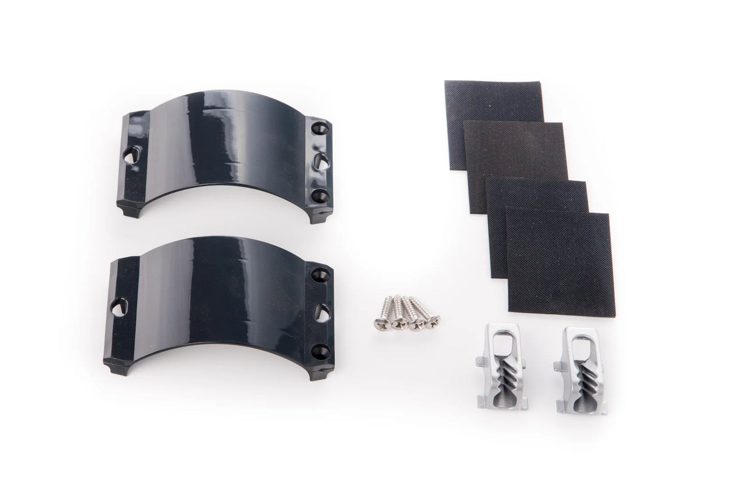 2x Clamcleat CL244/S7 Graphite Grey Strap, 2 Screws,1x Rubber