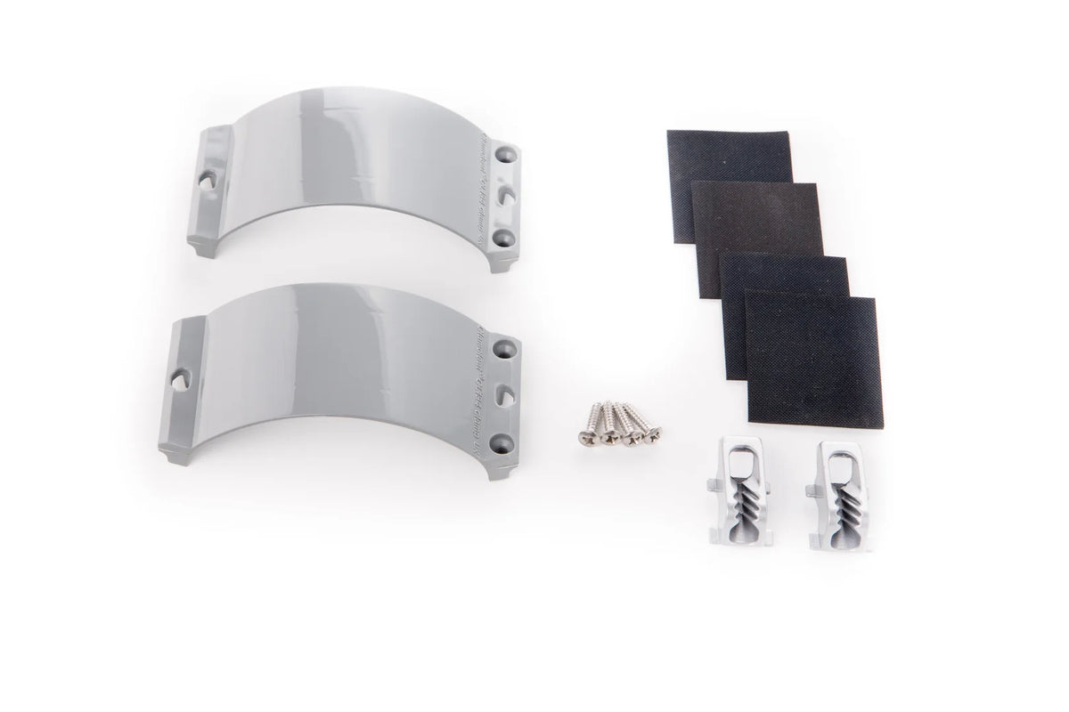 2x Clamcleat CL244/S5 Ash Grey Strap, 2x Screws, 1x Rubber